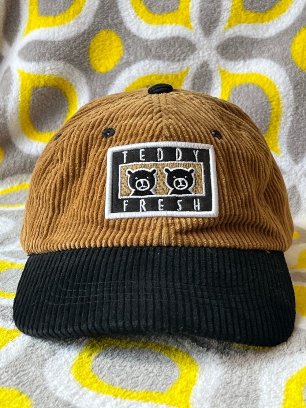 Teddy Fresh Corduroy Two-Tone Brown and Black Dad Hat
